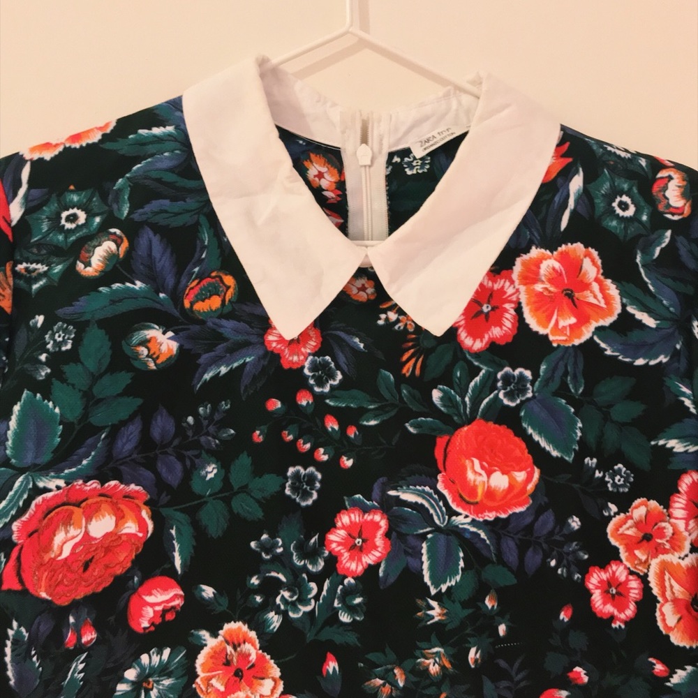 Zara trf Oversize Dress with Peter Pan Collar ✨